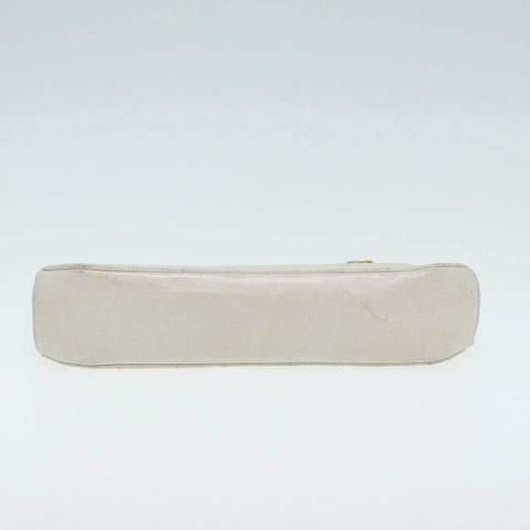 CHANEL V Stitch Chain Hand Bag Leather White CC Auth yk14103 - Picture 8 of 16